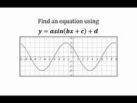 Video thumbnail for Find an Equation of a Transformed Sine Function: y=asin(bx+c)+d