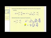 Video thumbnail for Determining a 2x2 Inverse Matrix Using a Formula