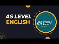 Video thumbnail for 9093: AS Level English, Learner Guide, Paper 1- Reading
