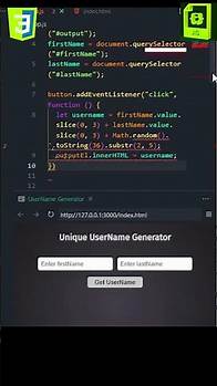 Video thumbnail for Create a Unique Username Generator in JS #project #interview