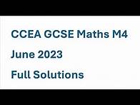 Video thumbnail for CCEA GCSE Maths M4 June 2023 Full Solutions | Calculator Paper | Past Paper Walkthrough