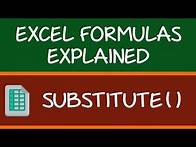 Video thumbnail for SUBSTITUTE Formula in Excel