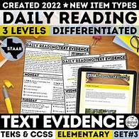 Video thumbnail for Citing & Finding Text Evidence Worksheets & Task Cards STAAR 3rd 4th 5th Grade