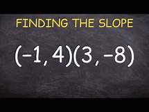 Video thumbnail for How to find the slope between two points