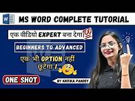 Video thumbnail for Microsoft Word Full Course in One Shot | Complete MS Word Tutorial from Basic to Advanced