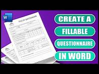 Video thumbnail for Create a FILLABLE DIGITAL QUESTIONNAIRE | FORM in word | Easy Tutorial