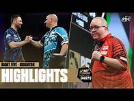 Video thumbnail for TWO NINE-DARTERS BY THE SEA! Night Five Highlights - 2025 BetMGM Premier League