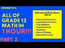 Video thumbnail for All of Grade 12 Math - Advanced Functions - IN 1 HOUR!!! (part 3)
