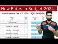 Video thumbnail for Income tax slab rates changes for FY 2024 25 AY 2025 26 in Budget 2024 | Tax on salaried person