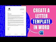 Video thumbnail for Create a letter template in Word | with logo
