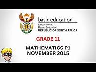 Video thumbnail for 2015 Maths Paper 1 Grade 11