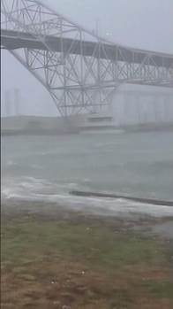 Video thumbnail for Tropical Storm Harold makes landfall, bringing wind and rain to Corpus Christi, Texas