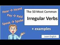 Video thumbnail for 50 Irregular Verbs and example sentences - English Grammar