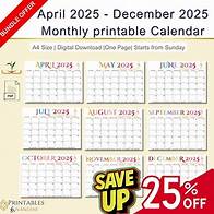 Video thumbnail for Inspire Printable Monthly & Yearly Blank Calendars Template for 2025-A4 size PDF download!