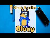 Video thumbnail for How to draw Bluey step-by-step. Bluey drawing for kids