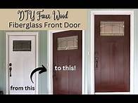Video thumbnail for How to stain a faux wood grain on Fiberglass door- Honest truths about creating real faux wood door