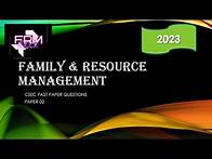 Video thumbnail for CSEC Family & Resource Management Paper 02 [2023] Past Paper Solution | FRM Tutorials