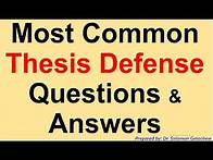 Video thumbnail for Thesis Defense Questions and Answers #thesis #defense #questions #dissertation #defence