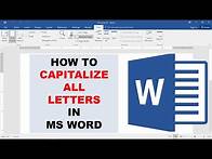 Video thumbnail for How To Capitalize All Letters in Word