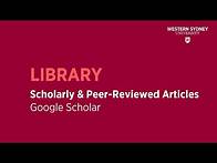 Video thumbnail for Scholarly & Peer-Reviewed Articles - Google Scholar