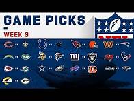 Video thumbnail for NFL Week 9 Game Picks