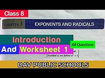Video thumbnail for DAV class 8 maths chapter 3 worksheet 1 - all questions