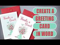 Video thumbnail for How to create a Greeting card in Word - Easy and quick