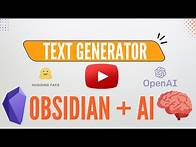 Video thumbnail for GPT in Obsidian: Text Generator Plugin