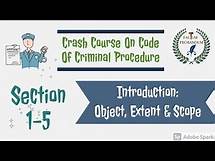 Video thumbnail for Introduction to Code of Criminal Procedure,1973 || Object, Extent & Scope.