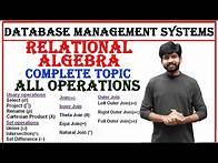 Video thumbnail for relational algebra complete topic in dbms, various operations, various operators, relational algebra