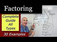 Video thumbnail for Factoring All Types Complete Guide