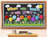 Video thumbnail for ZOIIWA Summer Themed Flowers Bulletin Board Set Decorations for Classroom When We Learn We Grow Bulletin Board with 3D Paper Floral Cutouts for Flower Birthday Party School Classroom Wall Decor Favor
