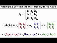 Video thumbnail for Evaluating the Determinant of a Matrix