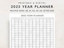 Video thumbnail for 2025 Yearly Planner Printable, Yearly Planning Calendar, Calendar Poster, Digital Calendar, 2025 Calendar, 2025 Planner, Yearly Overview - Etsy
