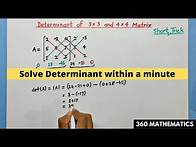 Video thumbnail for Determinant of 3x3 and 4x4 Matrices Shortcut | How to find determinant of matrix