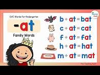 Video thumbnail for CVC WORDS FOR KINDERGARTEN | -AT Word Family | Learn How To Read | Reading 3-Letter Words