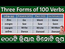 Video thumbnail for Three Forms of 100 Most Common Verbs (Action Words) Present, Past & Past Participle (V1, V2 & V3)