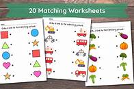 Video thumbnail for Printable Matching Worksheets, Match the Picture, Kindergarten Preschool Activity, Busybook, Educational Pages - Etsy