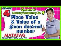 Video thumbnail for Place Value and Value of a Decimal Number Grade 4: Q4- Lesson 9 MATATAG Curriculum
