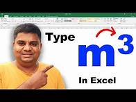 Video thumbnail for How to write Cubic Meter in Excel - ( m3 Symbol )