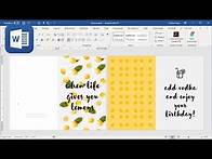 Video thumbnail for How to create Happy Birthday 🎂 card in Microsoft Word (Tutorial - When Life Gives You Lemons)