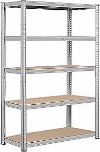 Video thumbnail for Topeakmart 5-Tier Utility Shelves, Metal Storage Shelves Unit Adjustable Garage Storage Racks Heavy Duty Shed Shelving- Silver, 35.5 x 16 x 71 Inch