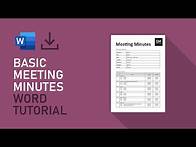 Video thumbnail for Basic Meeting Minutes Template | Microsoft Word Tutorial [FREE DOWNLOAD]