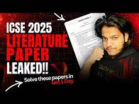 Video thumbnail for ICSE 10th English Literature Paper 2025: Solve these 5 Papers to score 80/80