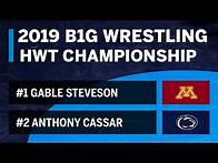 Video thumbnail for HWT: #1 Gable Steveson (Minnesota) vs #2 Anthony Cassar (PSU) | 2019 B1G Wrestling Championship