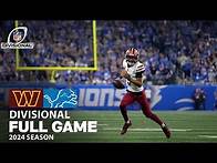 Video thumbnail for Washington Commanders vs. Detroit Lions FULL GAME | Divisional Round NFL 2024 Season
