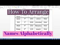 Video thumbnail for How To Arrange Names Alphabetically In Microsoft Word | How To Sort Words Alphabetically In MS Word