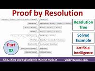 Video thumbnail for 15 Proof by Resolution First Order Logic Solved Example Artificial Intelligence Mahesh Huddar Part 2