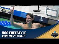 Video thumbnail for Men's 500 freestyle | 2025 NCAA swimming championships