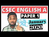 Video thumbnail for CSEC English A Paper 1 January 2020 || FULL PAPER || ANSWERS + EXPLANATIONS